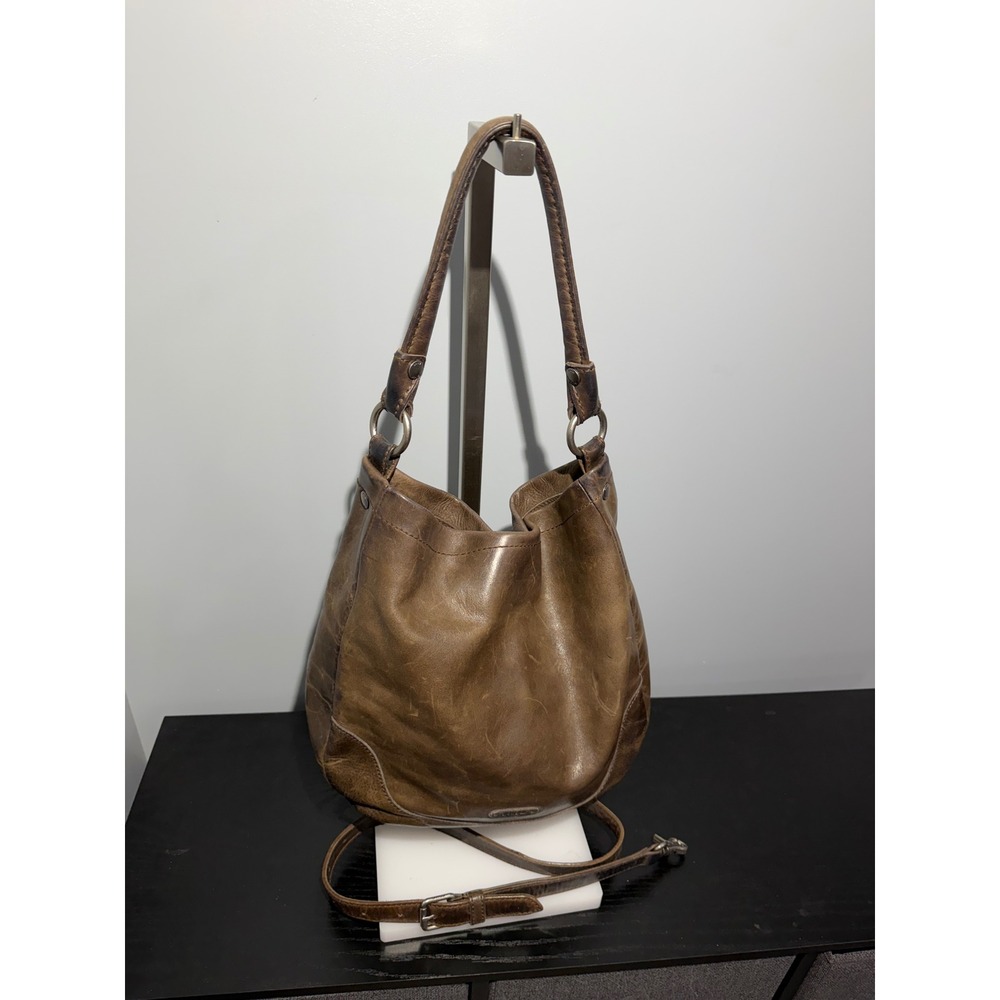 Frye Melissa Dark Brown Leather Hobo Bag Crossbody Slouchy Shoulder Bag
